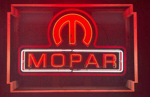 Neon road red Mopar sign