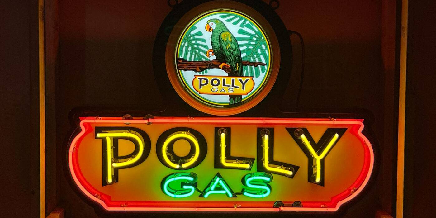 Neon road polly gas canopy sign