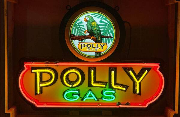 Neon road polly gas canopy sign