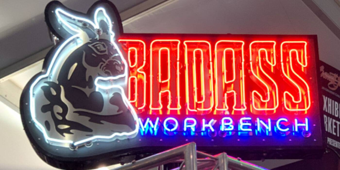 Neon road badass workbench sign