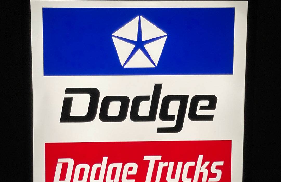 Neon road dodge trucks sign