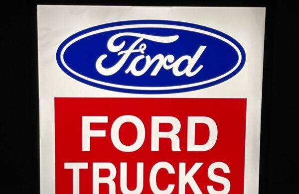 Neon road ford trucks sign