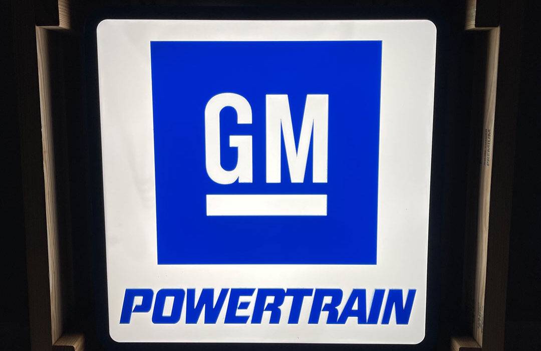 Neon road general motors gm powertrain sign