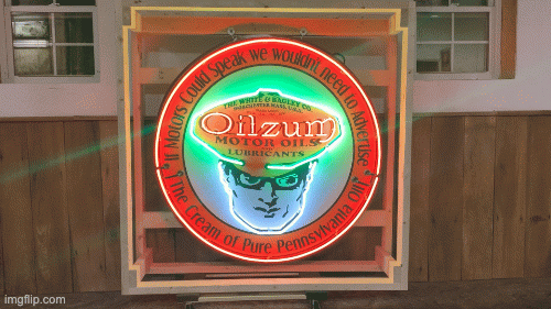 Oilzum Round Sign