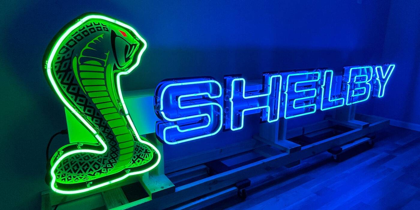 Neon road shelby neon raceway style sign
