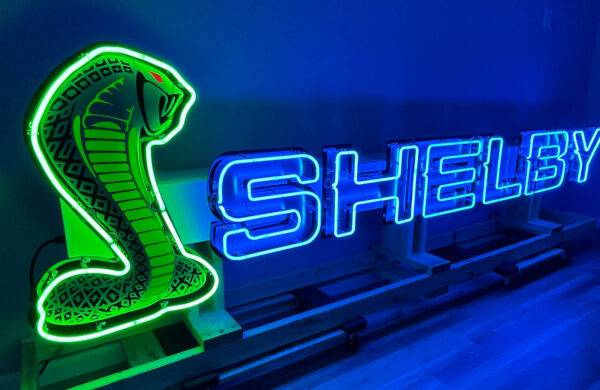 Neon road shelby neon raceway style sign