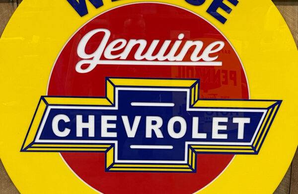 Neon road We use genuine chevrolet parts sign